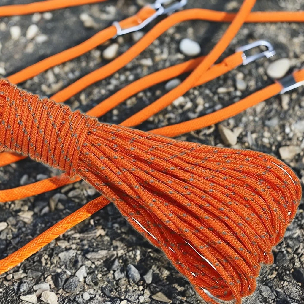 1.5mm orange with Fluorescent Reflective drawcord polyester Tent Rope Cord Camping