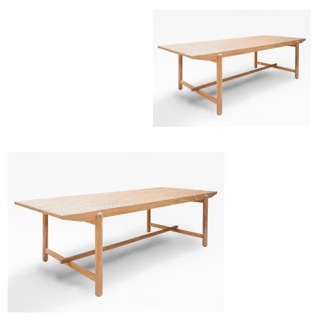 Hot Selling Garden Dining Furniture Outdoor Table Solid Teak Wood Table Furniture Outdoor Furniture Garden Teak Table