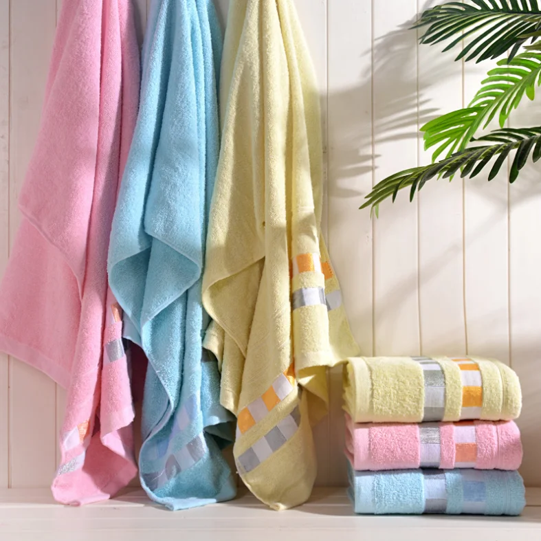 Bestseller 70x140cm Adult Bath Sheet Super Soft Fast Dry Cotton Wholesale Cheap Plain Dyed Shower Towel Household Use