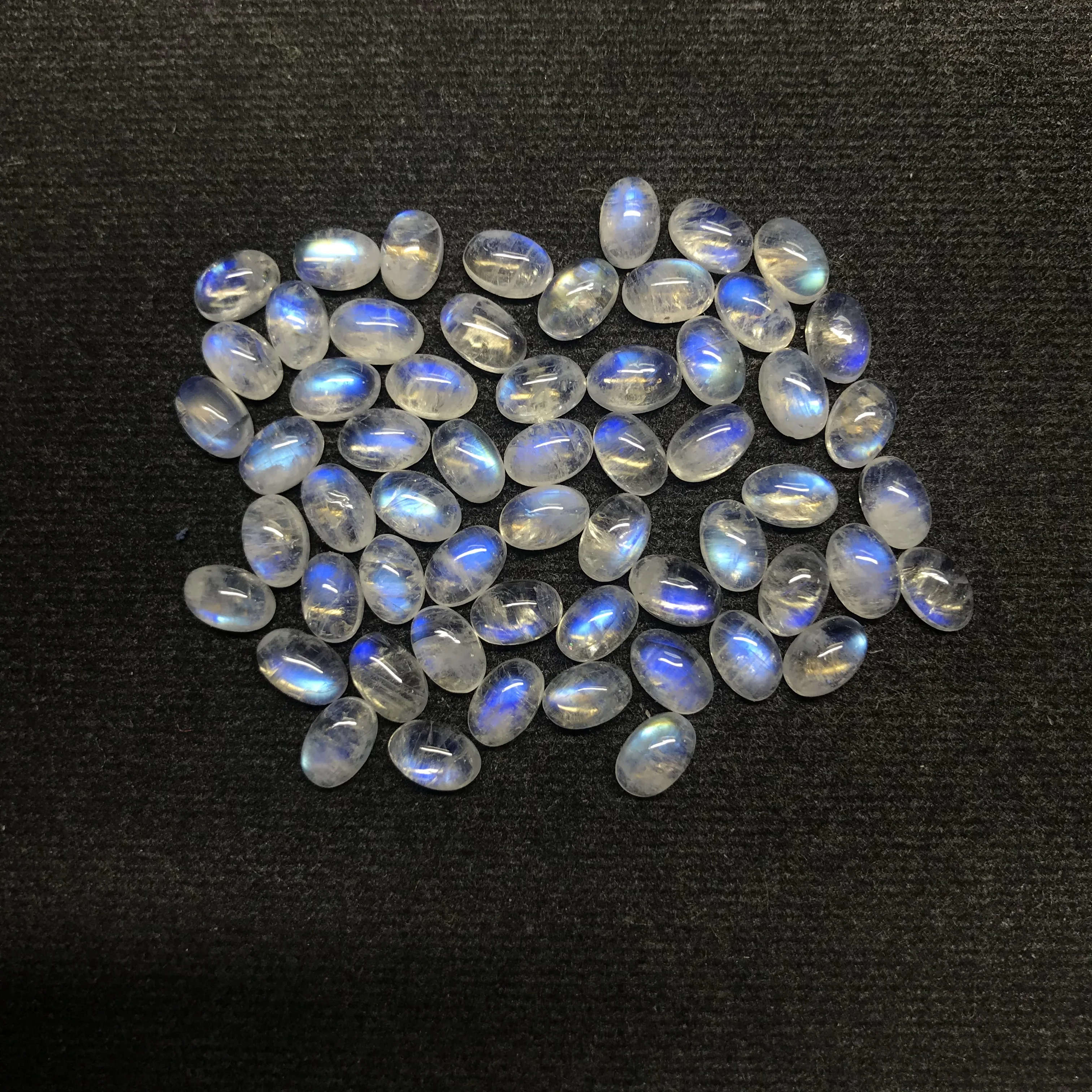 4x6mm Natural Rainbow Moonstone Loose Oval Cabochon Gemstone Wholesale Price Rainbow Moonstone Cabochon 925 Silver Pendant