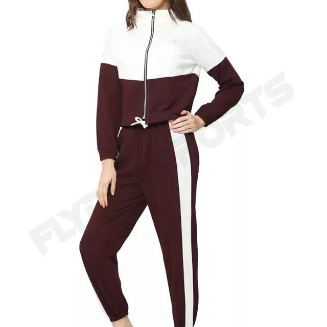 Solid Color Long Sleeve Outfit Slim Autumn Fitness Sports Wear 2 Piece Women Tracksuit Set