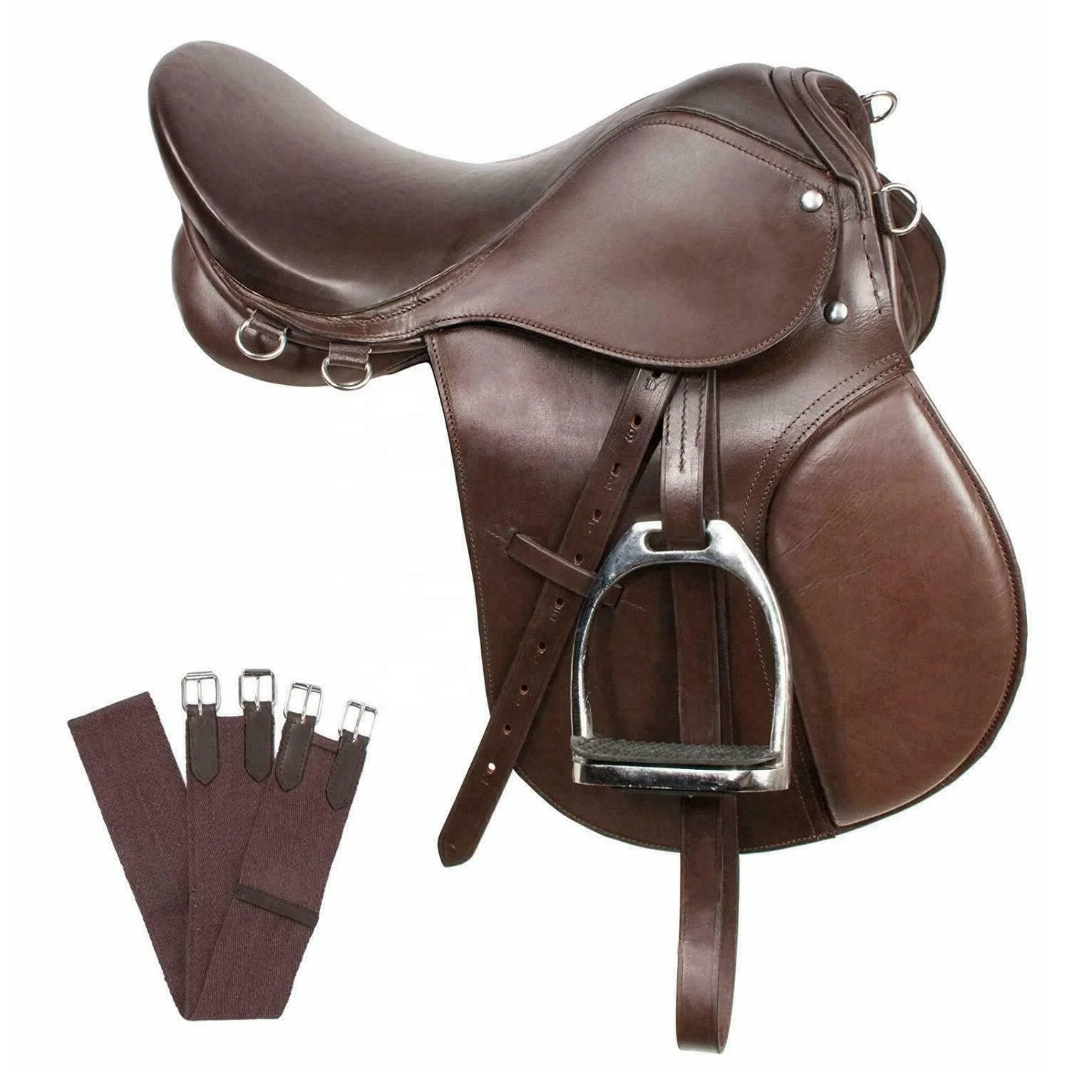 Saddle With Girth 2022 Best Selling Horse Dressage Close Contact Leather English Horse Riding Saddle For Sale