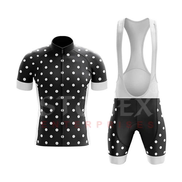Polka Dot Mountain Biker Uniform Custom MTB Cycling Kit Customized Sublimated Print Bicycle Uniforms