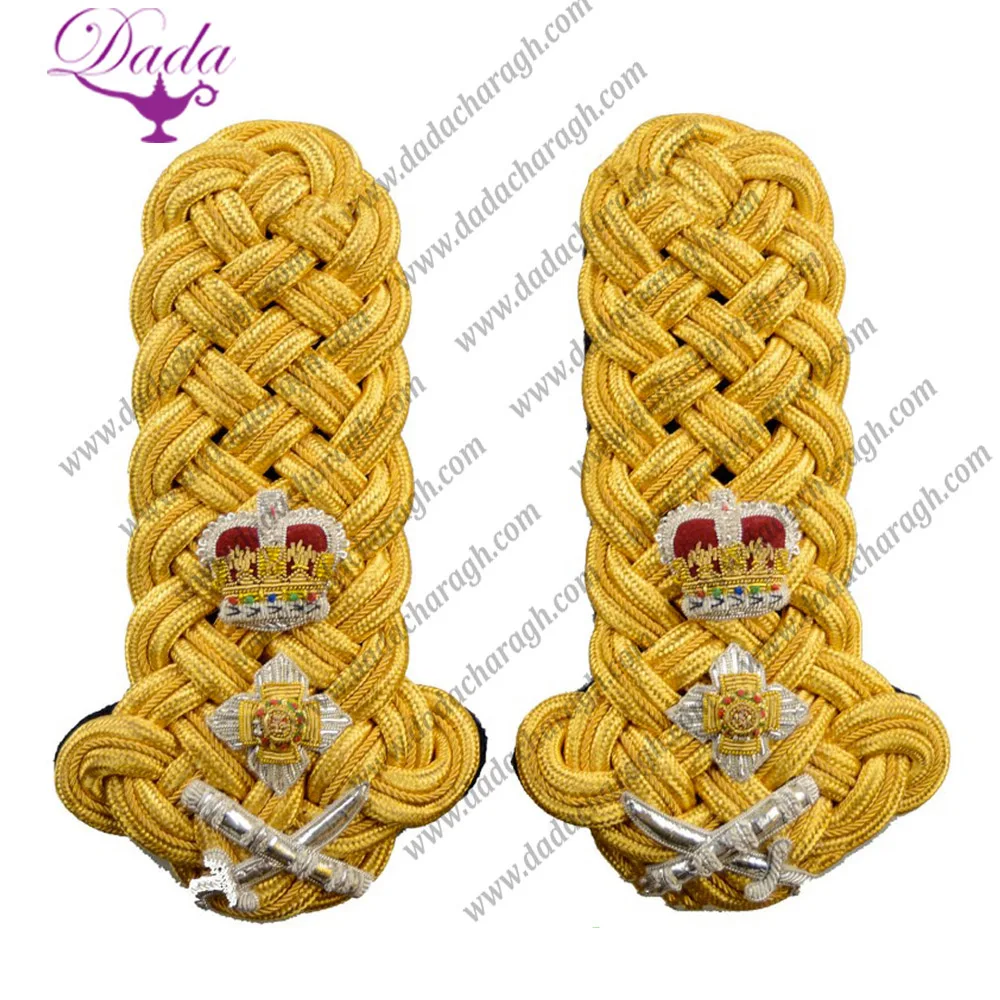 DRESS UNIFORMS GENERAL STAFF EPAULETTES SHOULDER CORDS Bullion Wire or Mylar or Silk Cords Fabric