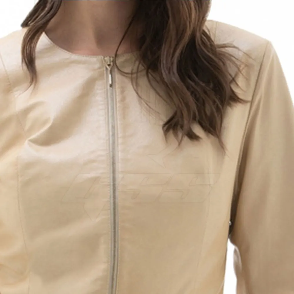 2024 Women Genuine Leather Jacket Winter Use Zipper Fashion Leather Jacket For Sale