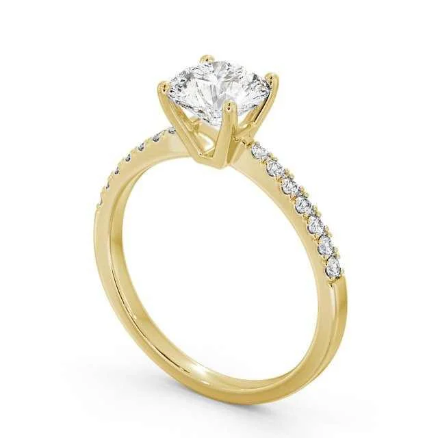 Круглое бриллиантовое обручальное кольцо из розового золота 14KT