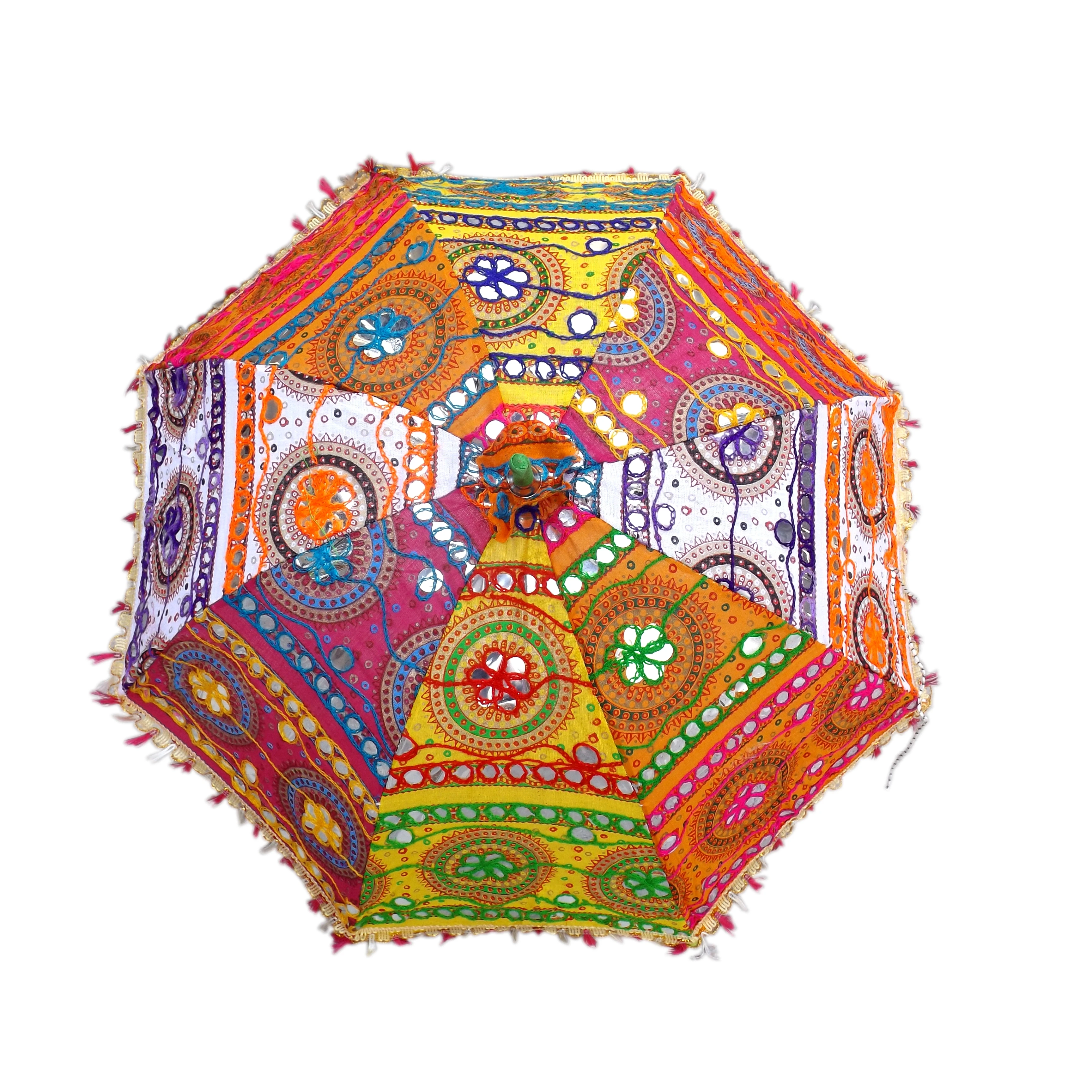 Indian decorative sun wholesale Umbrella wedding parasols vintage decor handmade embroidered traditional parasol