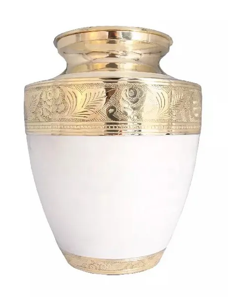 Latest Design Cremation Urns Painted Finishing Indoor Decor Funeral Urns For Ashes Solid Metal Design Urns