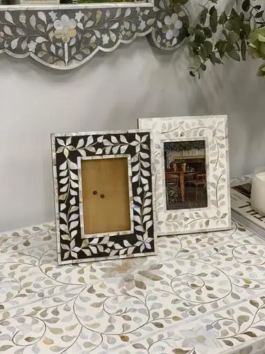 New arrival Best Quality Bone & Resin Inlay Photo Frame Top Design Wall Decor Mother of Pearl Picture Frame