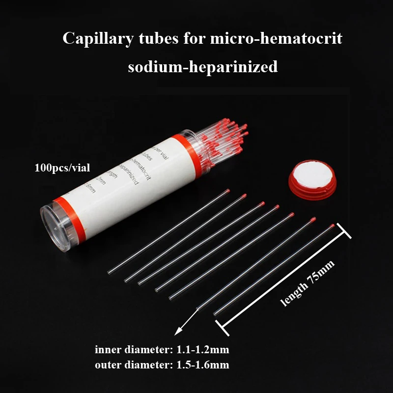 Red Kind Microhaematocrit Capillary Tubes with Heparin