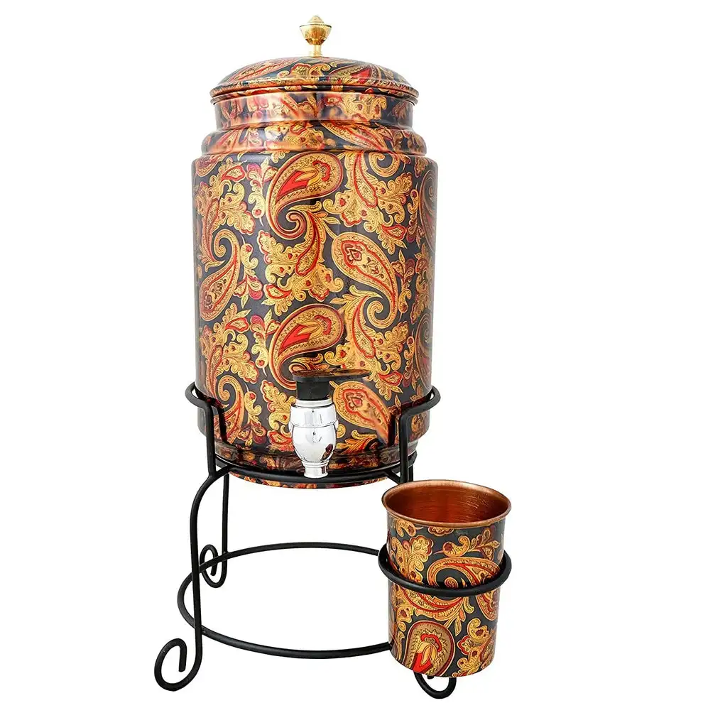 Best quality copper water storage pot Ayurveda Copper 5 Liter Copper Water Dispenser customized size