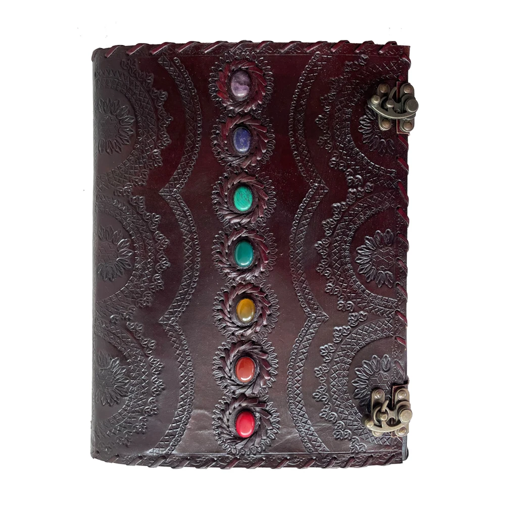 Seven Stone Leather Embossed Handmade Book Of Shadows Notebook Office Diary For Man And Women