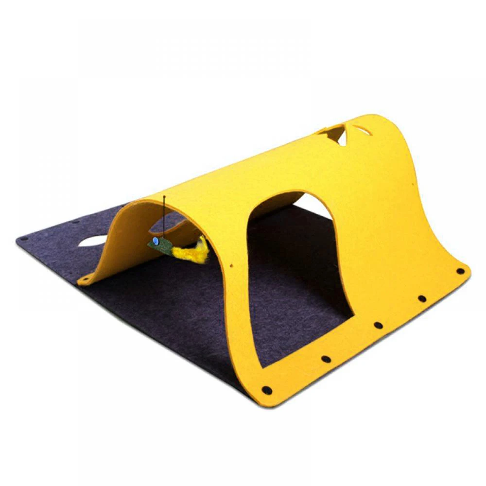 Bunny Tunnels & Tubes Collapsible DIY Cat Felt Cloth Play Mat Small Animal Hideout Toy for Rabbits
