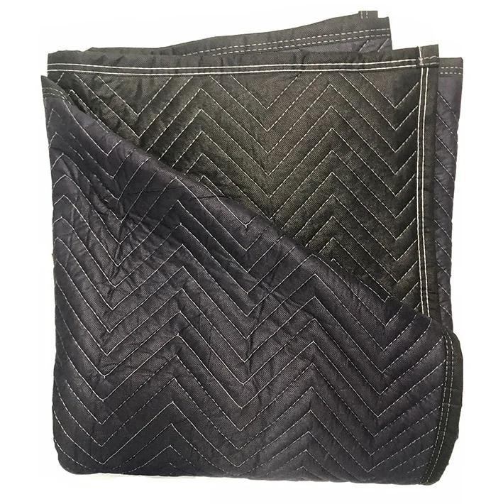 Non-woven Heavy Duty Black Moving Blankets Furniture Pads Moving Blanket in 35 Lbs per Dozen in 72x80 inch  with Factory Custom