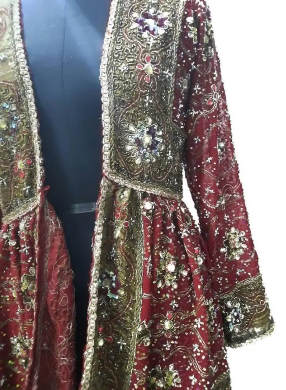 Graceful  Embroidered Old Boho Kimono Filled With Heavy Embroidery A Long Unique Dress For Her