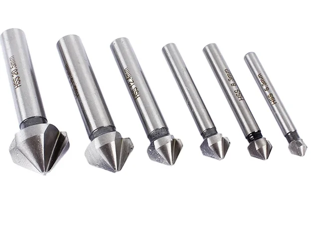 HSS 90 degree 3 Flute  Chamfer Metals Countersink   Cutter Drill Bit Chamfering tool