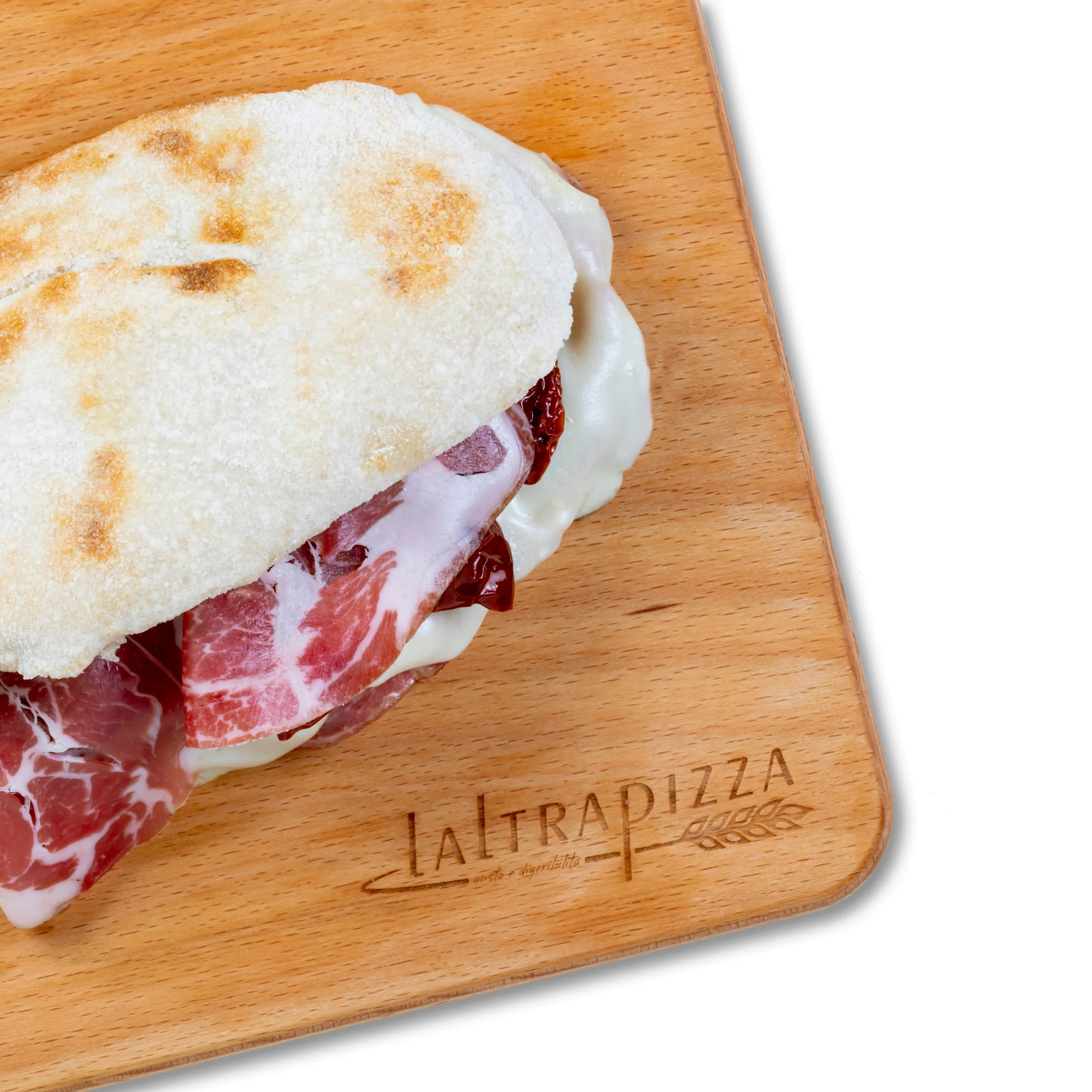 Precooked Pinsotto pizza base 12x38 cm 250 gr high quality Italian food product to be garnished and baked in the oven