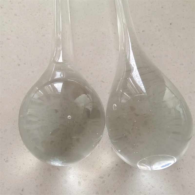 Clear drop water glass bubble inside