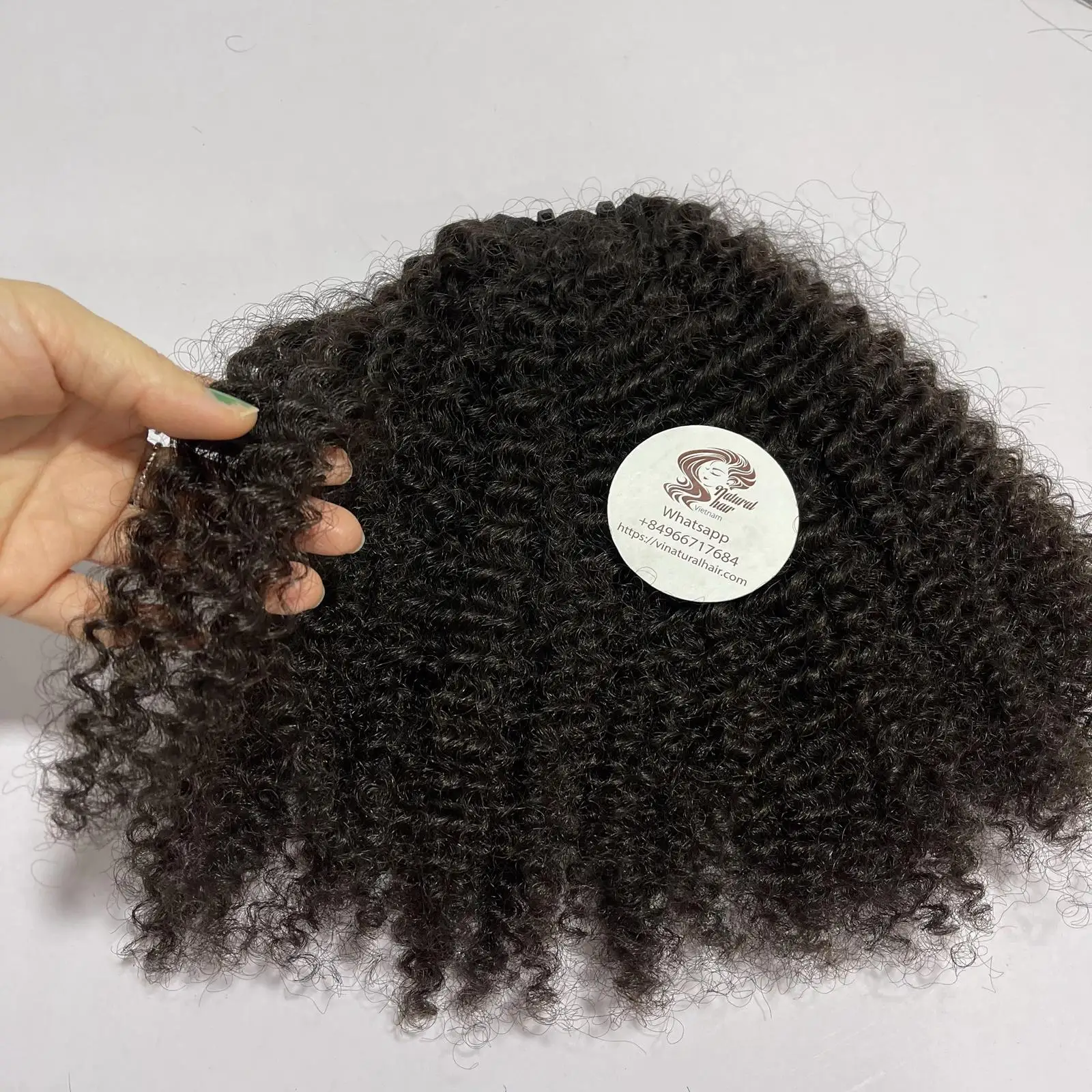 Raw Vietnamese Hair Bundles, Natural Black Kinky Curly Hair Bundle, 100% Vietnamese Raw Hair