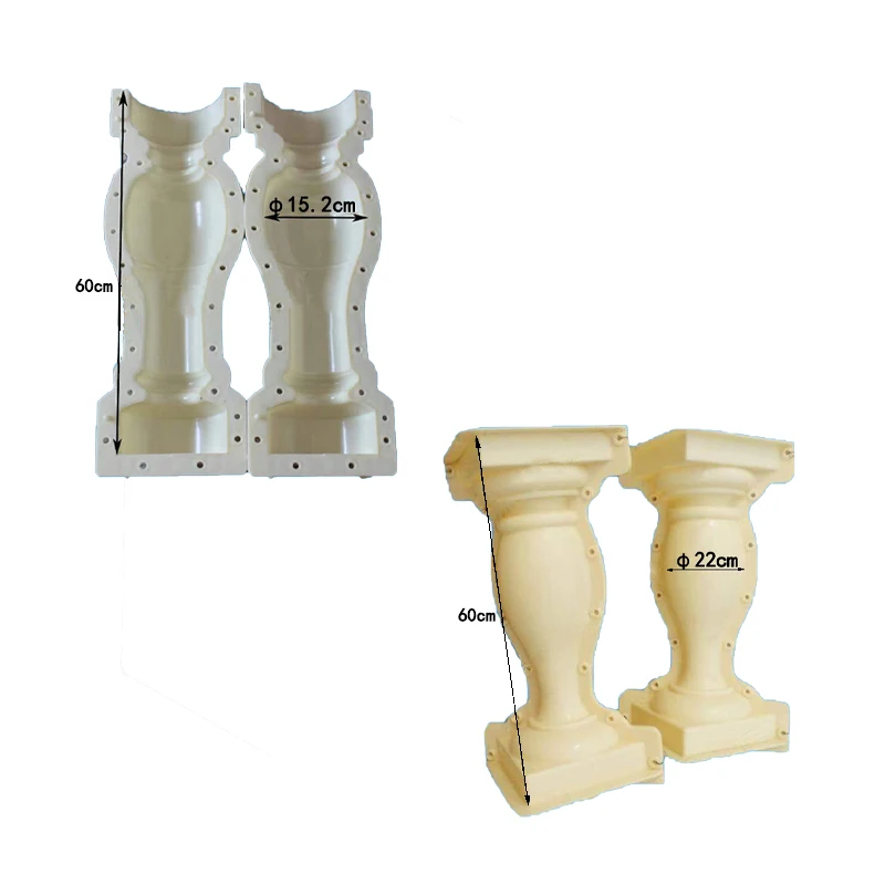 Roman column mold concrete gypsum cement plastic casting mold kit for garden balcony fence decoration wood pillar mould