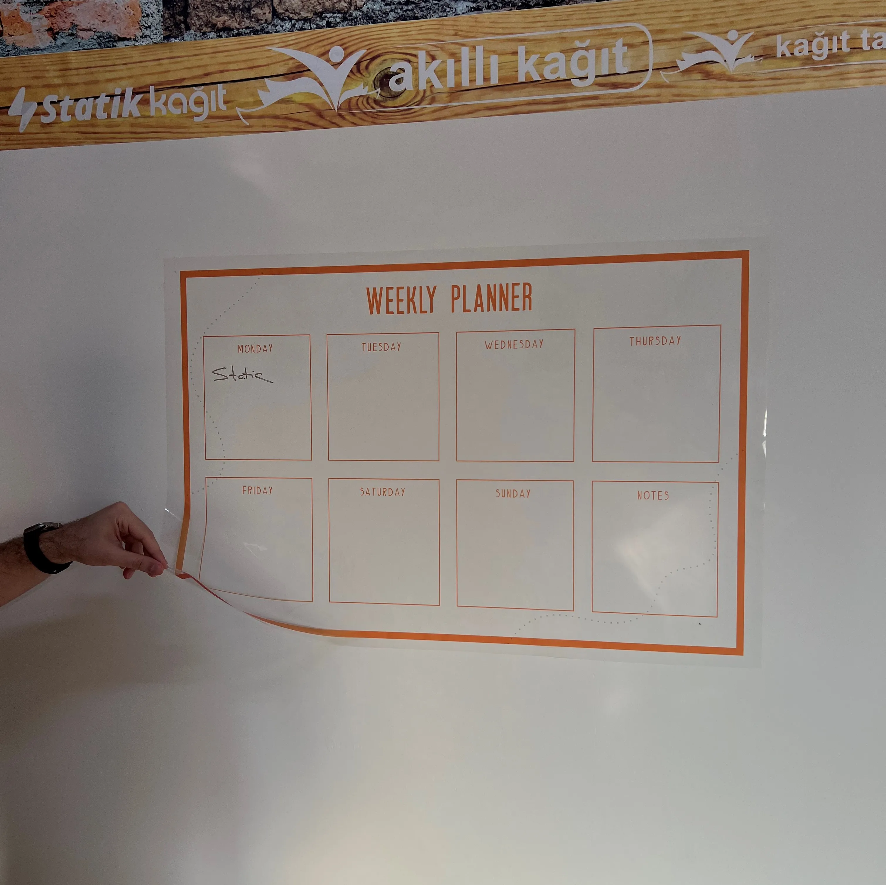 2024 Model-8 Weekly Planner Organizer Dry-Erase Whiteboard Surface Durable Reusable Polystyrene Static Glass Magnet PET