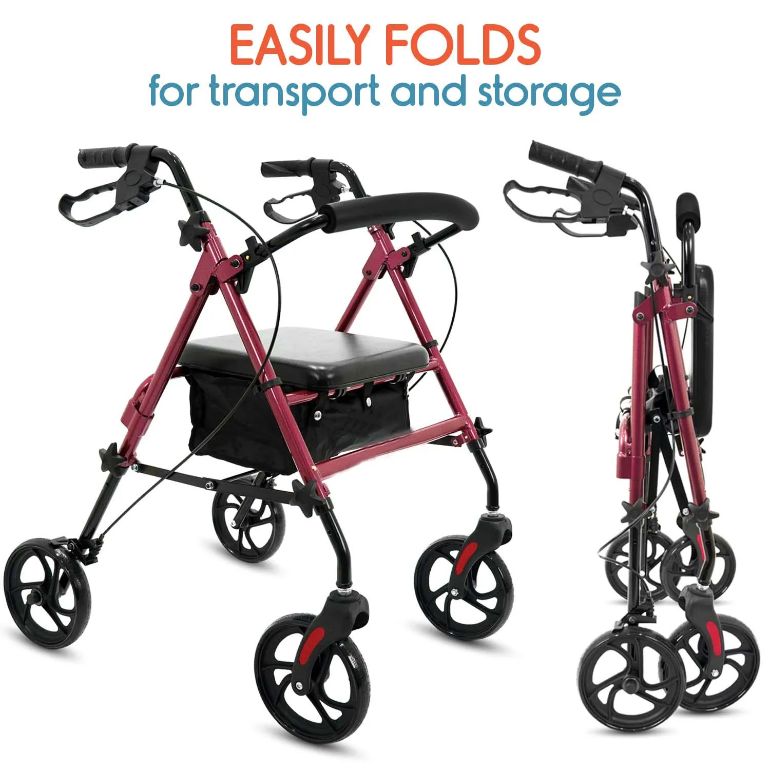 Buy Heavy Duty Rollator Walker  Bariatric Rollator Walker with Large Seat for Seniors Support Up