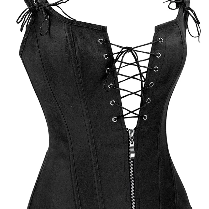 Boned Over Bust Lace Up Corset Bustier Women Steel Boned Waist Training Corset