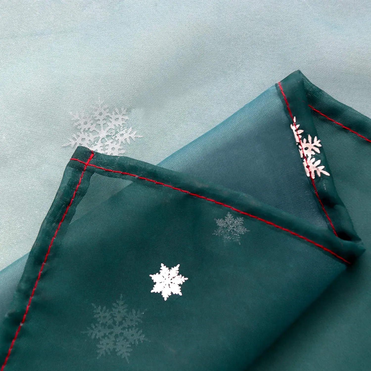 Customize Curtains Snow Print Window Decoration for Living Room, Soft Ombre Sheer Voile Scarf Valance for Window