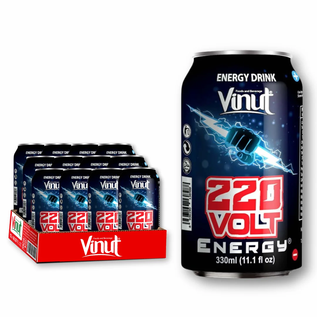 Wholesale Supplier 220 VOLT Energy Drink 330ml VINUT -  Sugar Free, Essential A,E-Vitamins, Free Sample, OEM/ODM