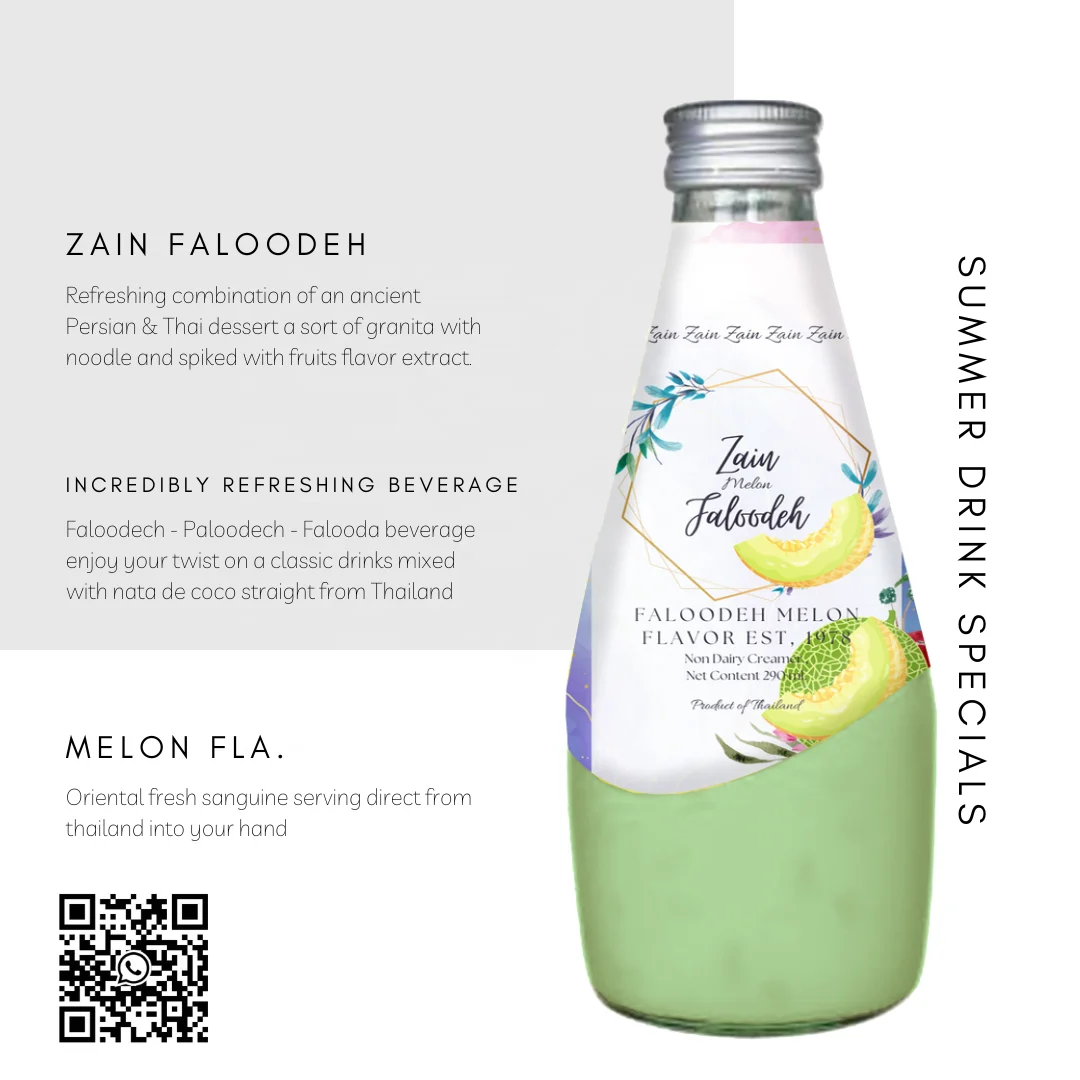 Zain Melon Faloodeh Falooda Fruits Nata de coco Beverage Drinks Fruit Juice Box Fruit Bulk Filtered Vegetable Juice Trends ZEN