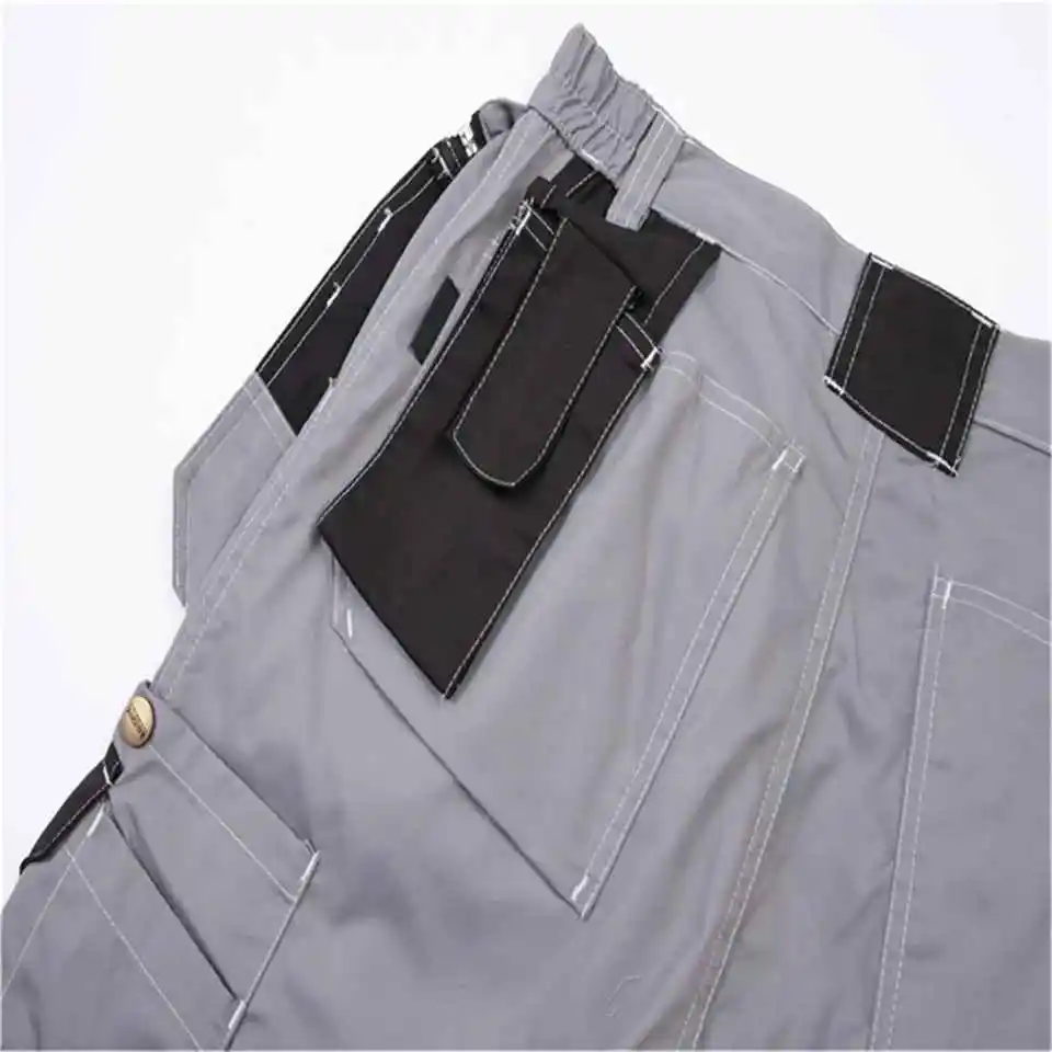 High Street Popular Functional Cargo Casual Trousers Bottom Stitching Fabric Men Cargo Jeans Casual Pants Fashion Loose Straight