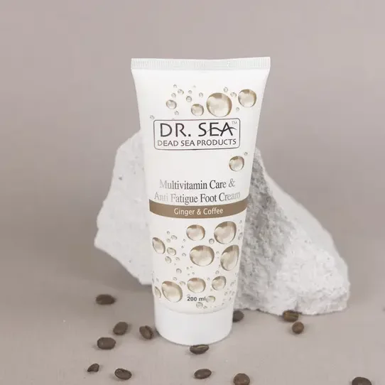 Multi-Vitamin Treatment and Anti-Fatigue Foot Cream with Ginger and Coffee Extracts by Dr.SEA Cosmetics Israel Dead Sea Products