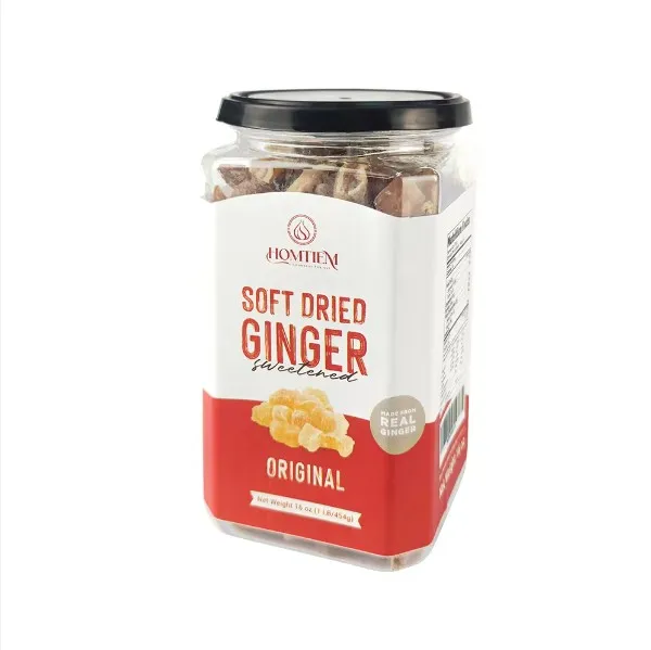 Homtiem Crystallized Ginger 3.5 Ounce (454g) Less Sweet Ready to Eat for Healthy Snack Healthy Recipes