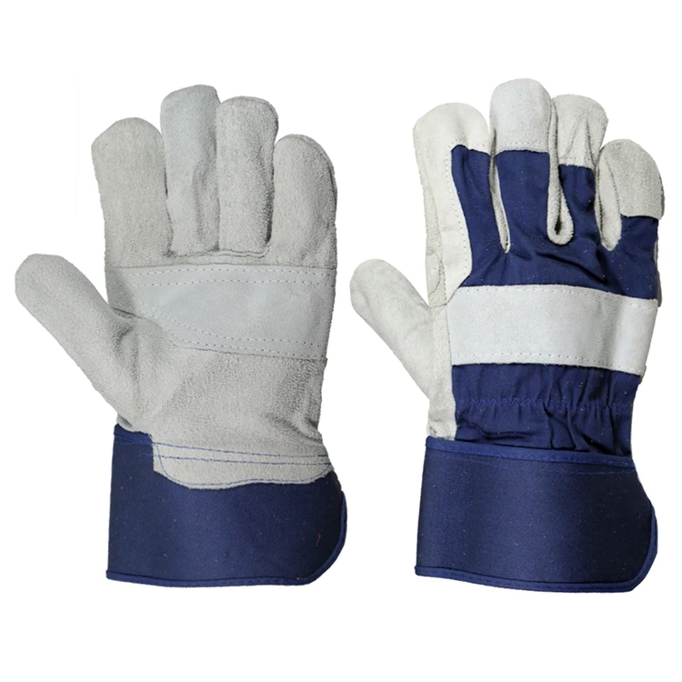 Hot sell heavy duty cow split leather construction work leather gloves for hand protective labor safety gloves