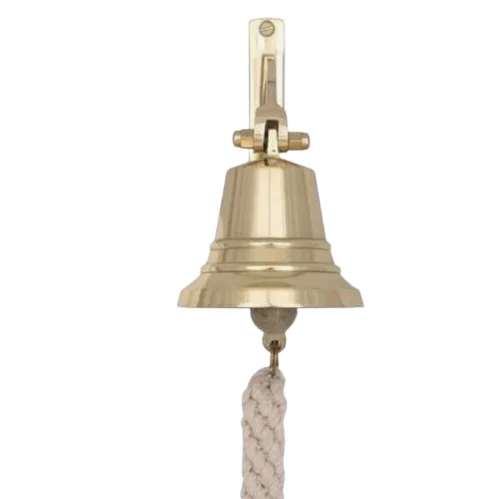 Handcraft Decorative Gold Finishing Church Bell Brass Metal Custom Made Wall Hanging Metal Bell By Made In India