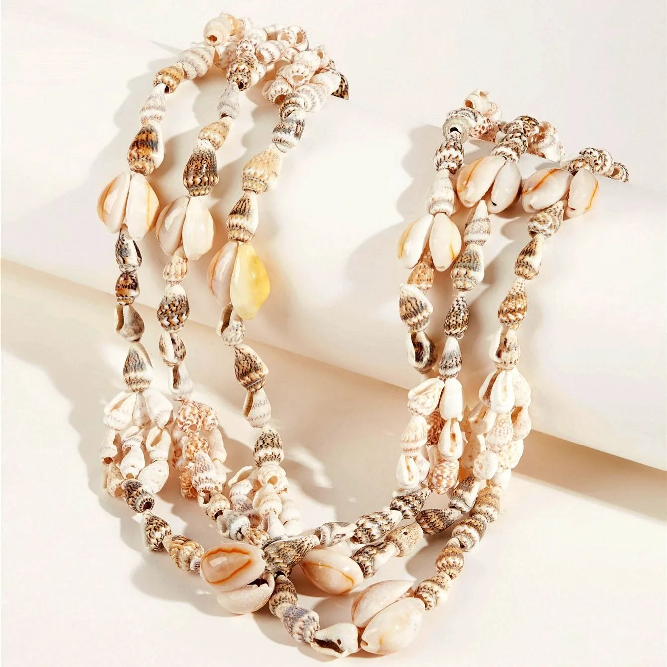 Handmade seashell necklace long jewelry chain necklaces from natural seashells for girls women ladies