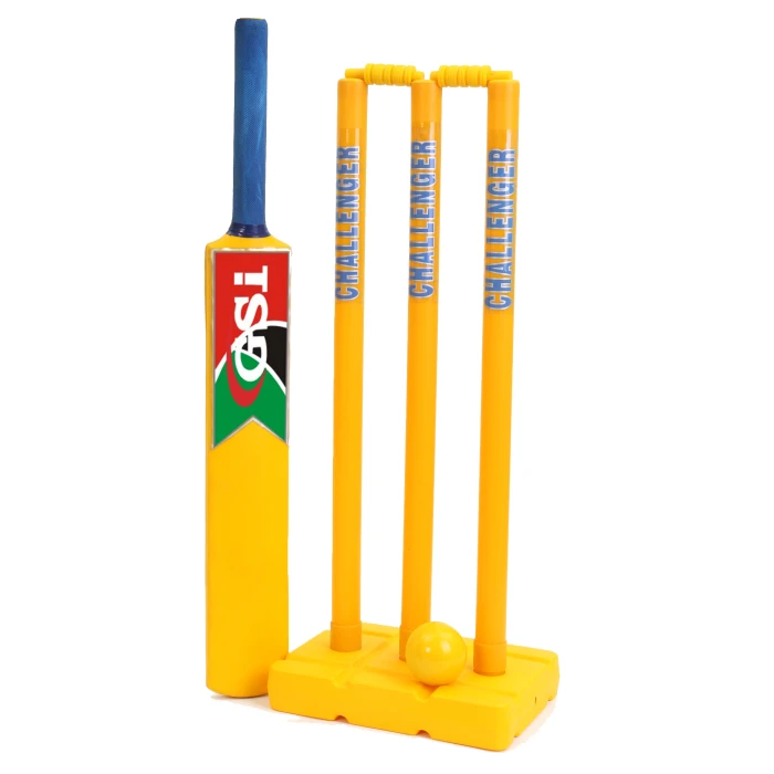 Высокопоставленный по требованию мягкий на ощупь набор для крикета с безопасным пластиком для детей мяч для крикета и бита для экспорта из Индии