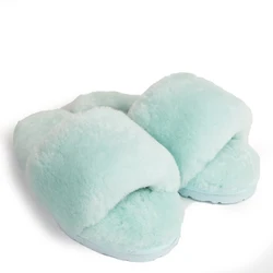 Factory mass production high quality Fur Fluffy Slippers Wholesale House Home Winter Slipper Heels For Women Ladies