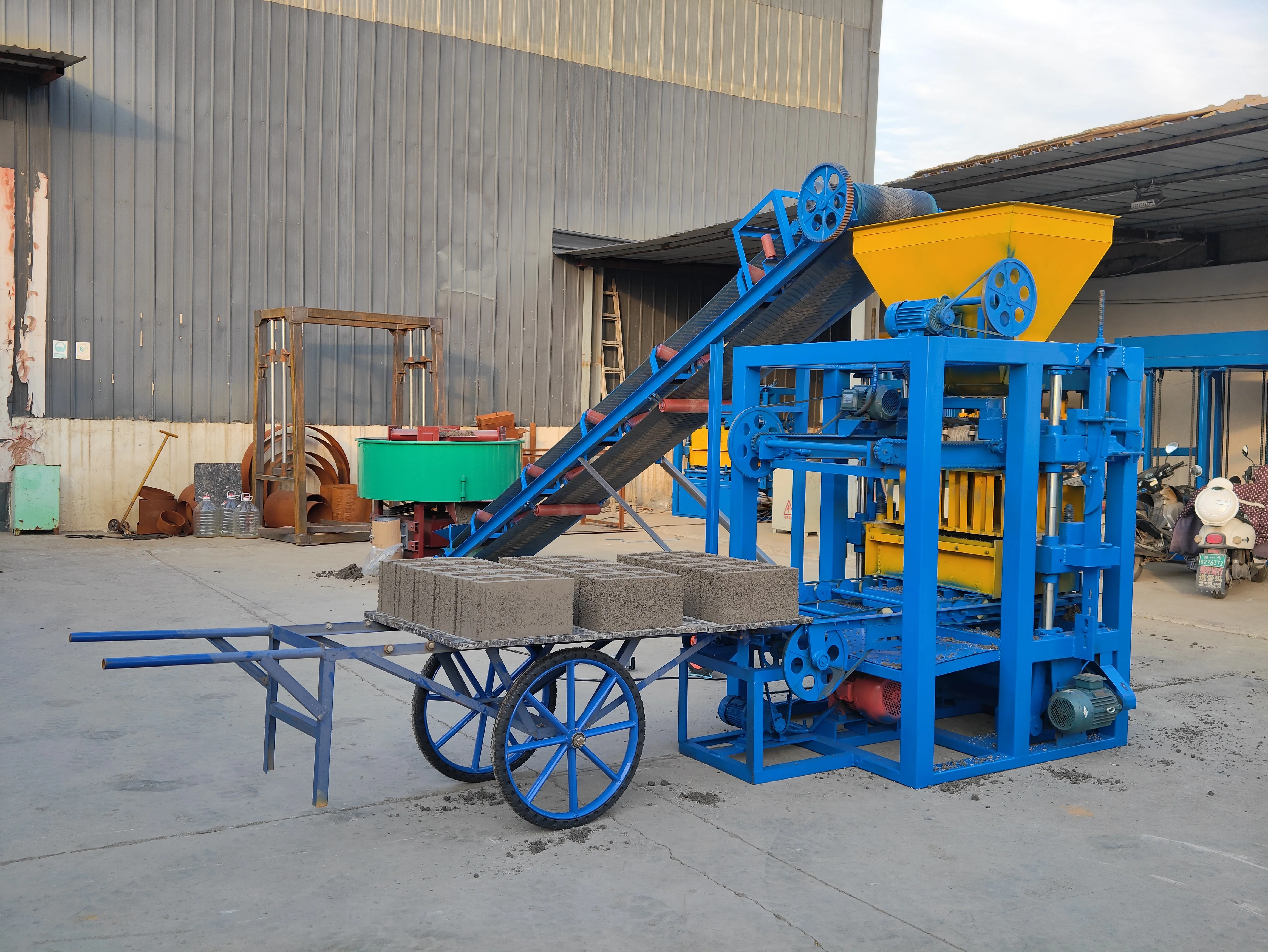 YURUI Fully Automatic Brick Making Machine Line Electric Cement Hollow Block Making Machine Manual Hydraulic Pump Sand