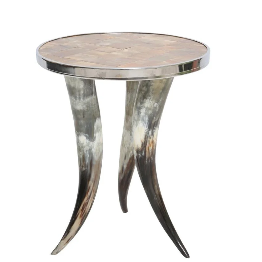 Natural Ox Horn Made Coffee Table Stylish Buffalo Ox Horn Made Round Square Coffee Dinning Tables Customize Size Cow Horn Table