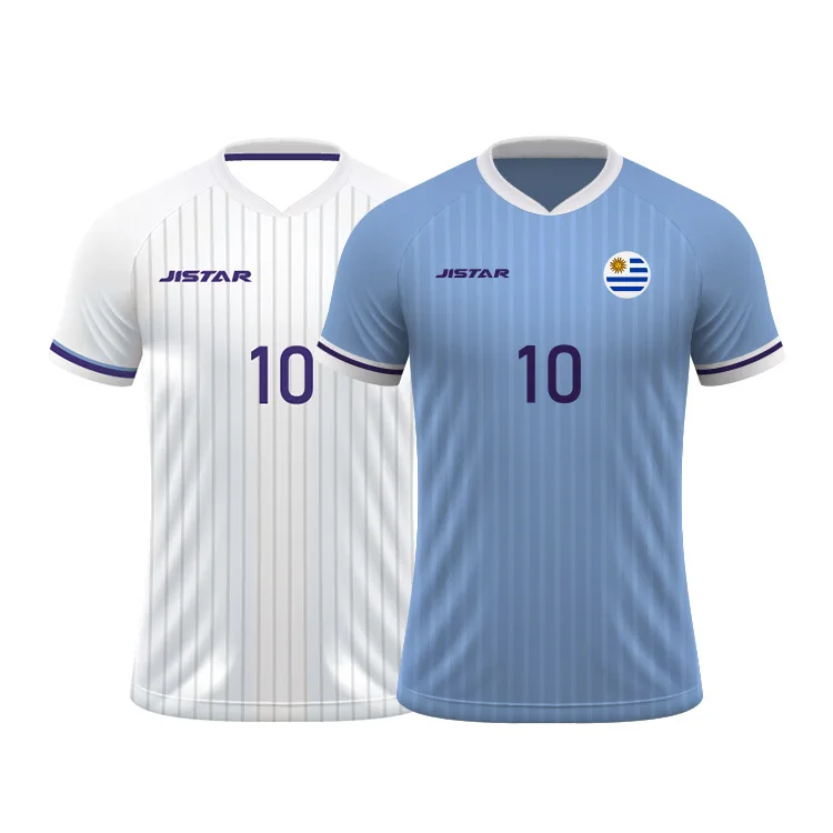 Custom Sublimated Uruguay Soccer Jersey Camiseta Retro National Team Training Wear White Blue Football T-shirts 2024 2025