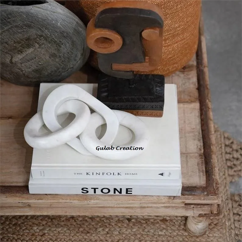 ZAMZAM IMPEX New Arrival Nordic Style Natural White Stone Figurine Chain