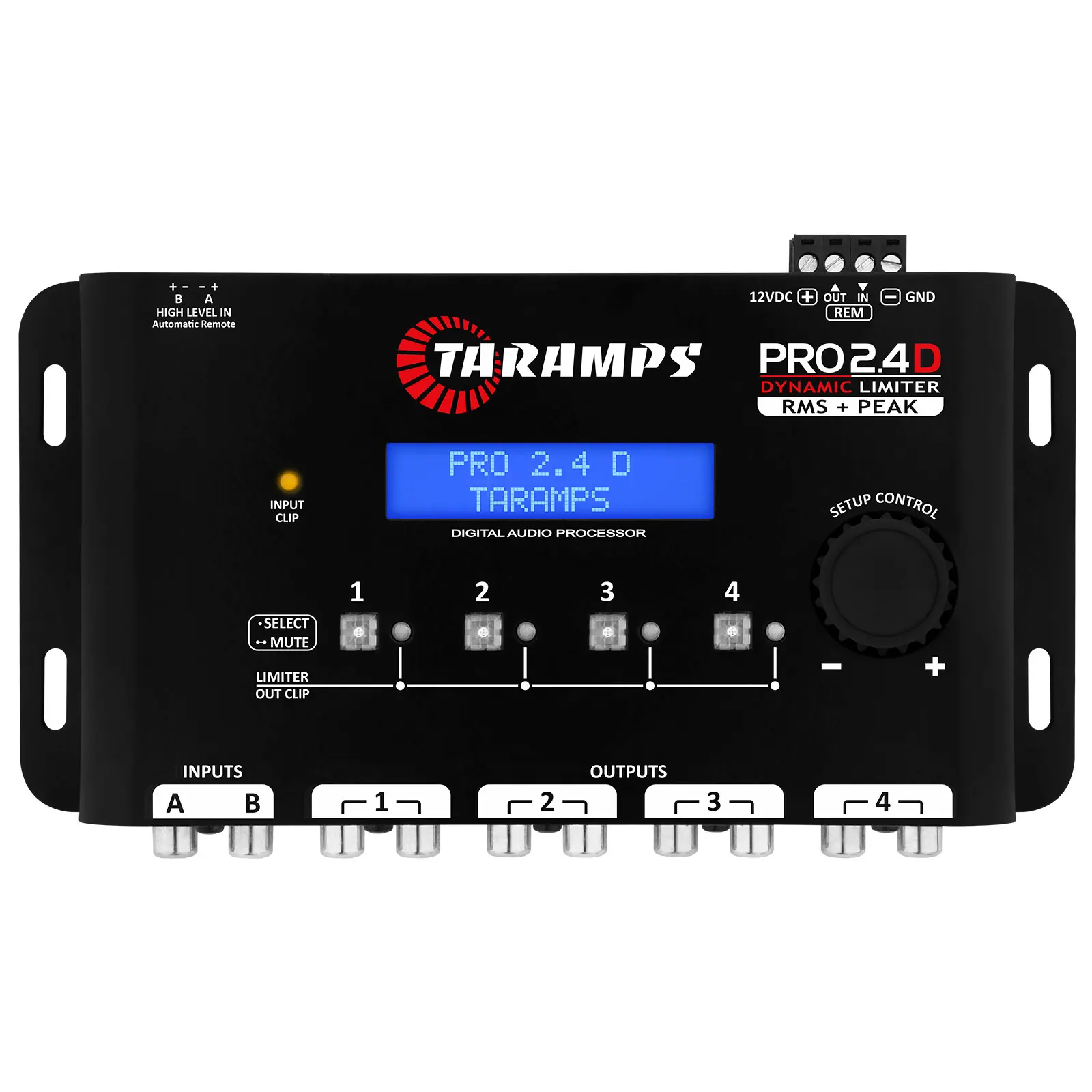 Taramps Pro 2.4D Dynamic Peak DSP Crossover Full Digital Signal Processor and Equalizer Peak Limiter Function 4CH Out Car Audio
