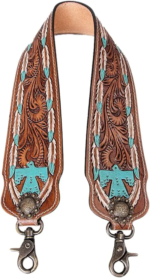 Leather Wristlet Key Fobs Embossed Floral Print Leather Key Rings Hand Tooled Leather Accessories Key Straps