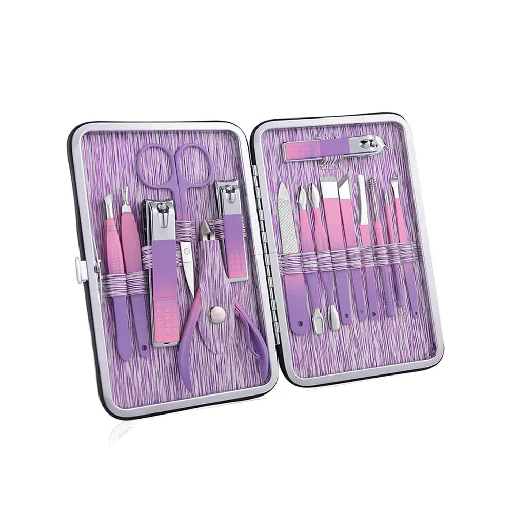 Professional 7-in-1 Deluxe Stainless Steel Manicure & Pedicure Set High Quality Grooming Kit with Portable Travel Case