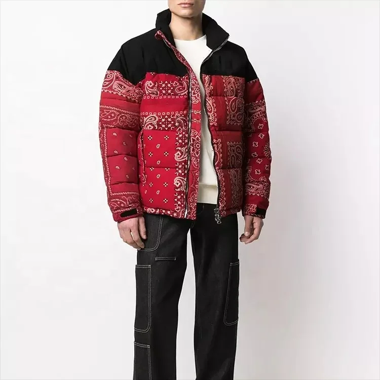 Men Fashion New Design Winter Puffer Shiny Jacket Warm Padding Wholesale Bubble Bomber polyester Sublimation Jacket