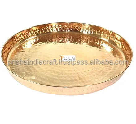 Hot Selling Copper Dinnerware Set Thali Plate Diameter 13 Inches Thali of 2 Cheap Price Traditional Dinner Set