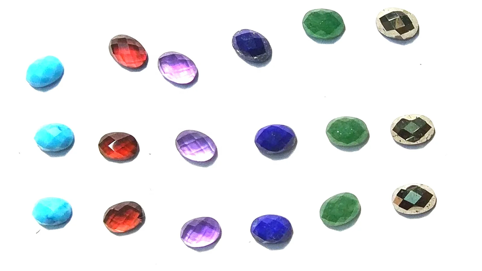 Wholesale Cabochon Stone Cabochons Natural Stone Pyrite Green Aventurine Turquoise Faceted Oval Cabochon