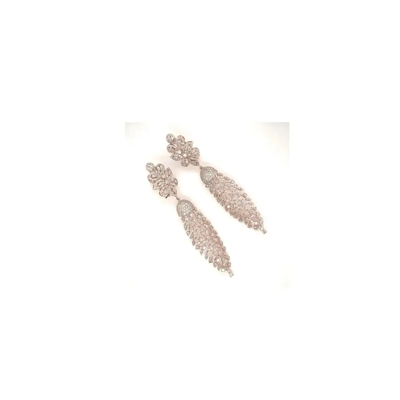 Luxury Branded Natural Diamond Earring with 14 18 Kt Real Rose Gold Available at Affordable Price Diamond Earring