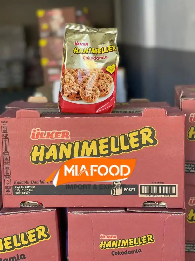 Ulker Hanimeller 150gr x 12 Chocolate Drops Cookies Bag All Time Fresh Stock Wholesale From Turkey